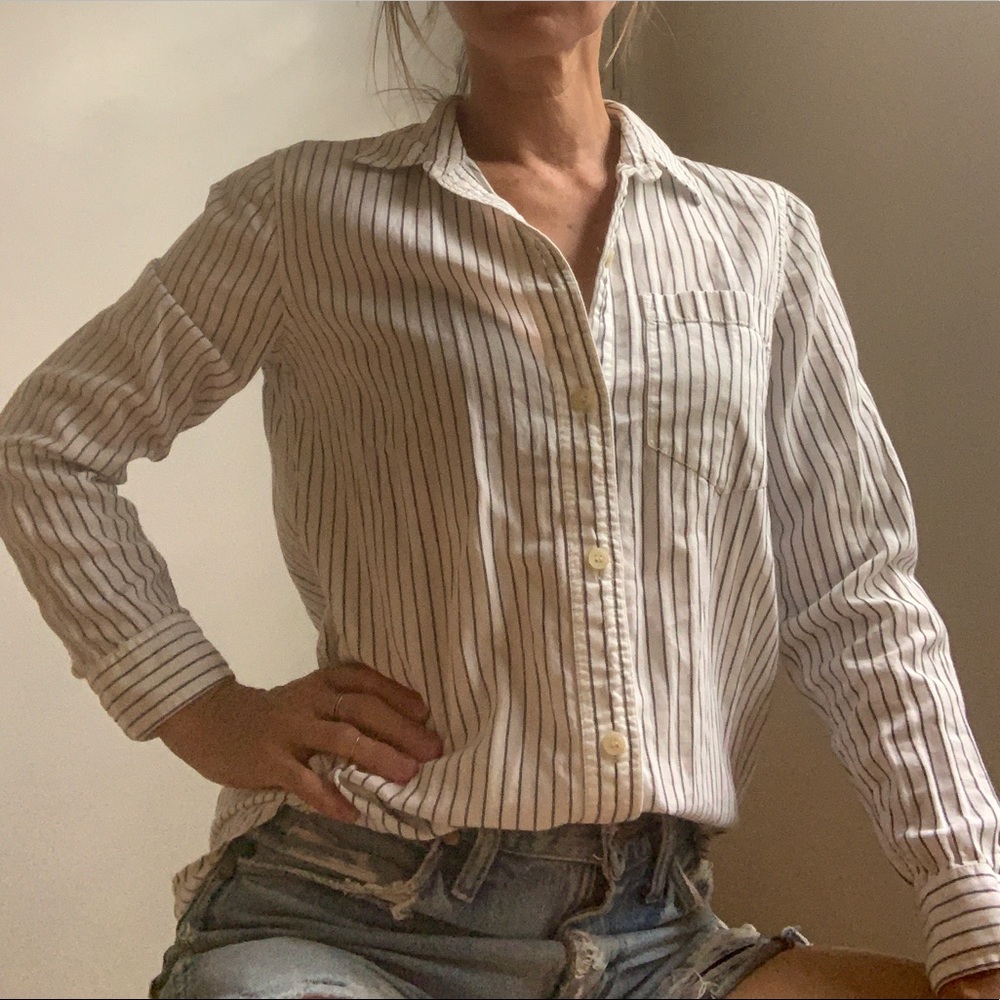 Madewell striped long sleeve button up